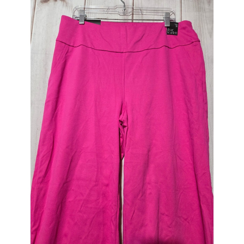 Dear Scarlett Its MAGIC Wide Leg Pants Hot Pink Plus Size 2X Pull On New - Picture 4 of 8